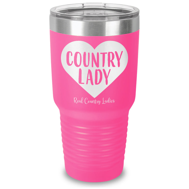 Country Lady Heart Laser Etched Tumbler