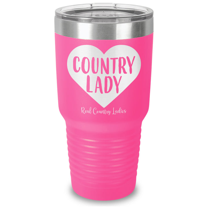 Country Lady Heart Laser Etched Tumbler