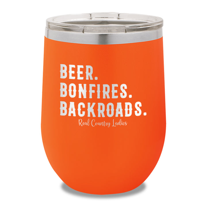 Beer Bonfires Backroads 12oz Stemless Wine Cup