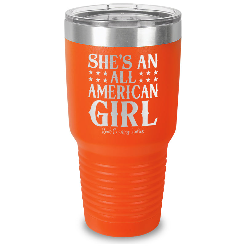 All American Girl Laser Etched Tumbler