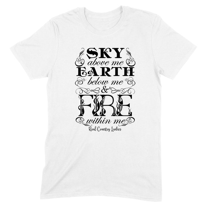 Fire Within Me Black Print Front Apparel