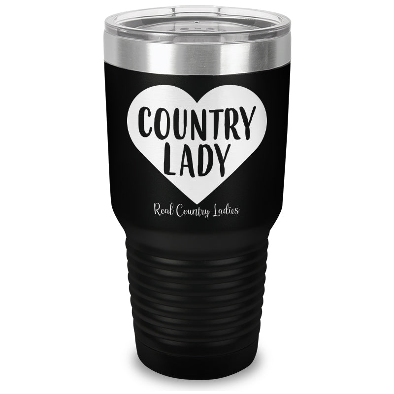 Country Lady Heart Laser Etched Tumbler