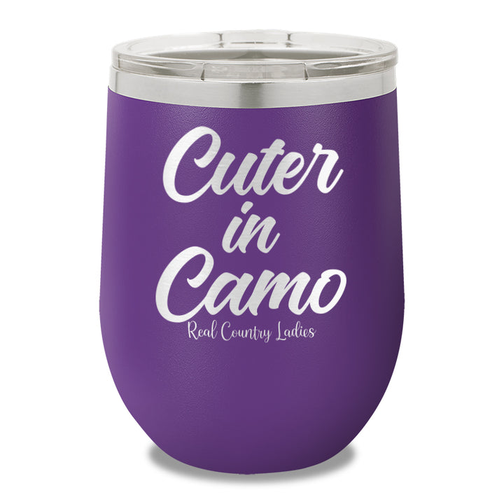 Cuter In Camo 12oz Stemless Wine Cup