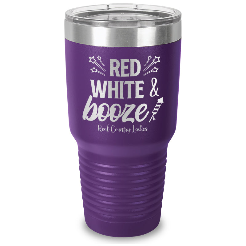 Red White And Booze Laser Etched Tumbler