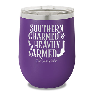 Southern Charmed And Heavily Armed 12oz Stemless Wine Cup