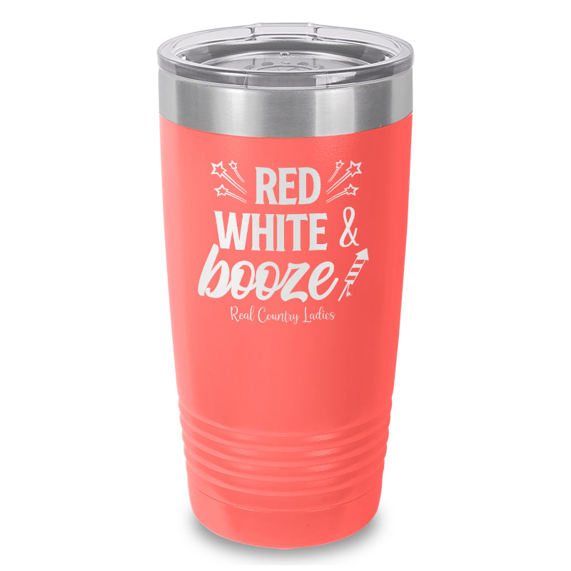 Red White And Booze Laser Etched Tumbler