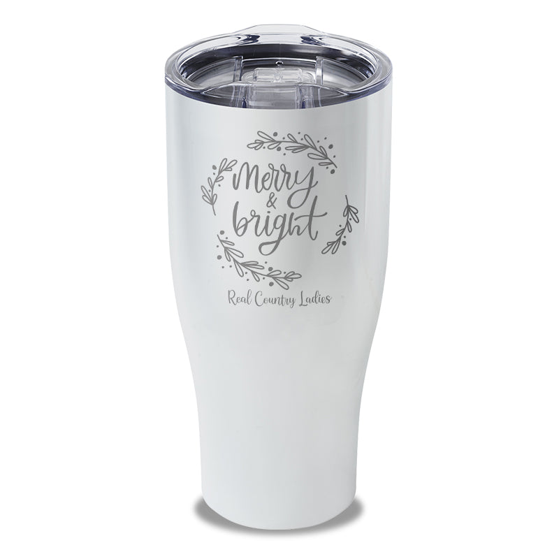 Merry And Bright Laser Etched Tumbler