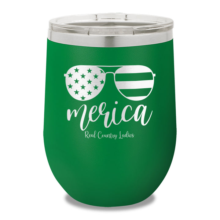 Merica Sunglasses 12oz Stemless Wine Cup