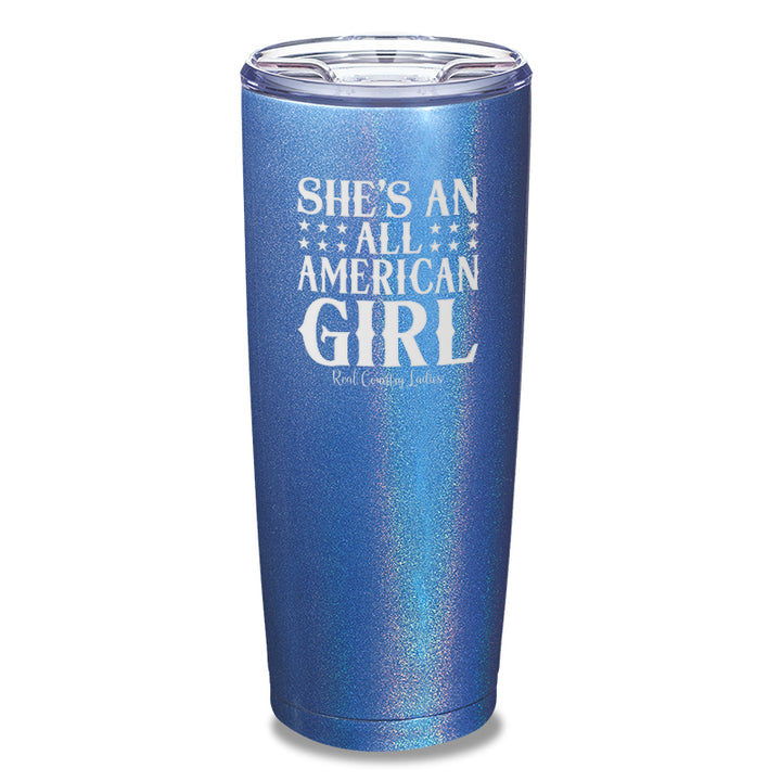 All American Girl Laser Etched Tumbler