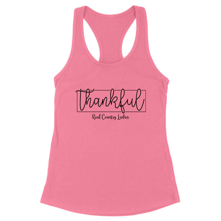 Thankful Black Print Front Apparel