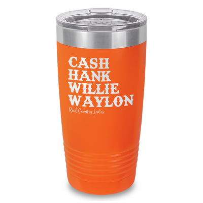 Cash Hank Willie Waylon Laser Etched Tumbler