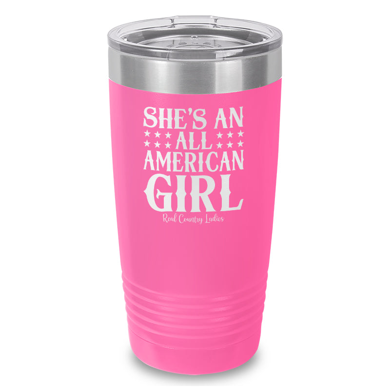 All American Girl Laser Etched Tumbler