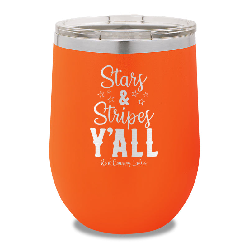 Stars And Stripes Y'all 12oz Stemless Wine Cup