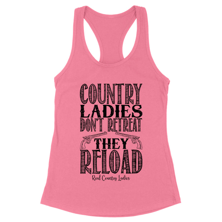 Country Ladies Don't Retreat Black Print Front Apparel