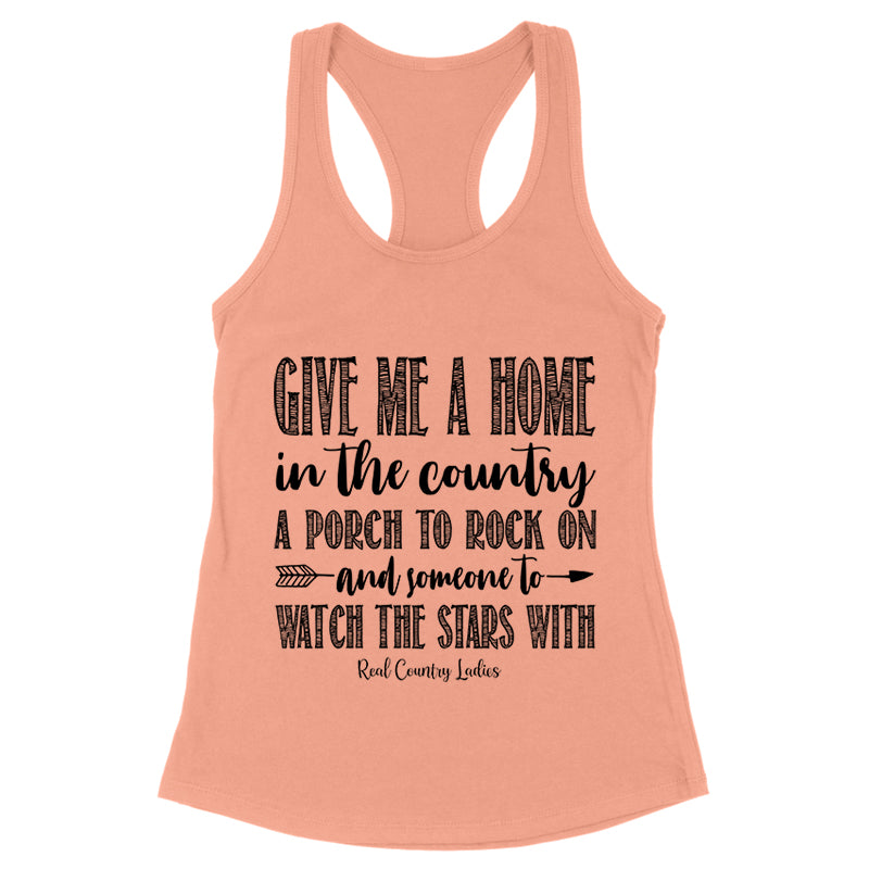 Give Me A Home In The Country Black Print Front Apparel