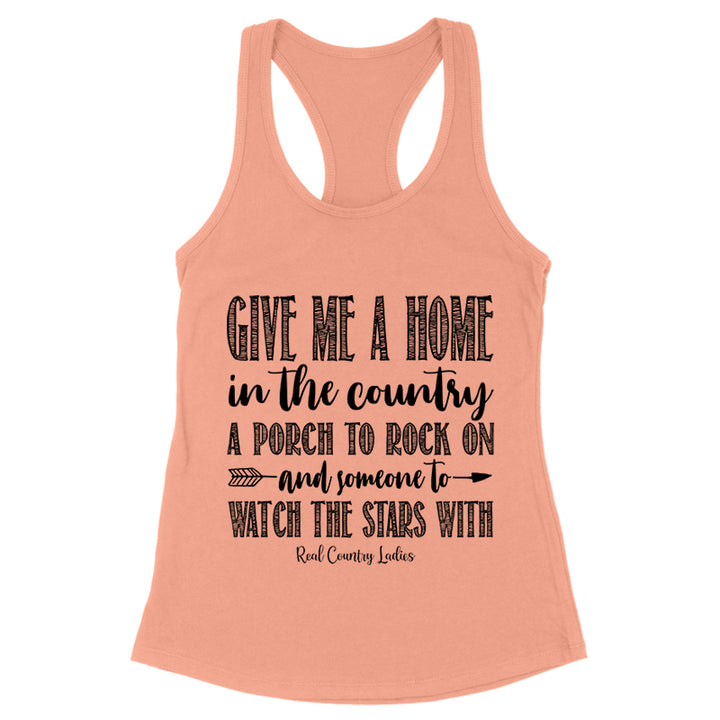 Give Me A Home In The Country Black Print Front Apparel