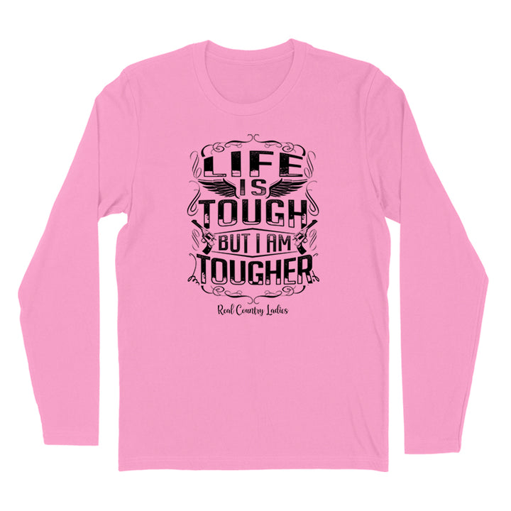 Life Is Tough Black Print Hoodies & Long Sleeves