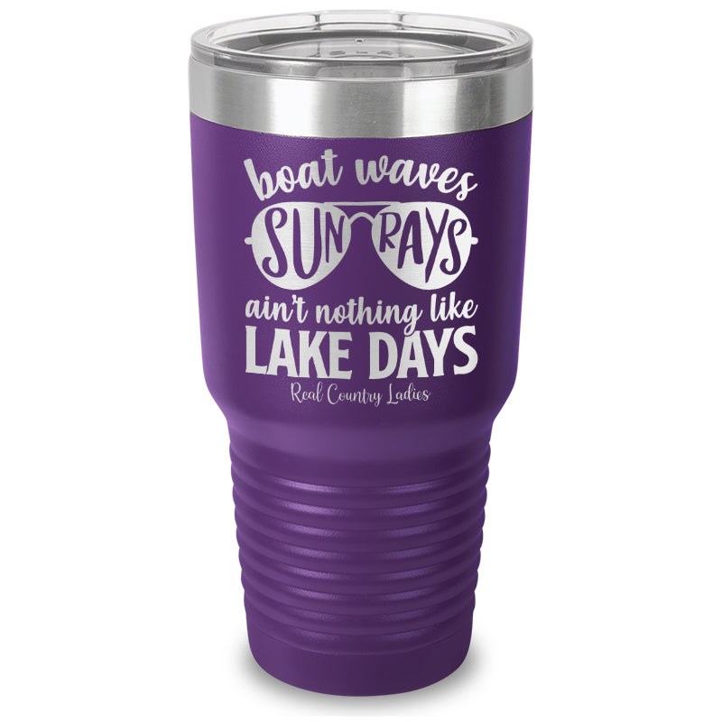 Boat Waves Sun Rays Laser Etched Tumbler