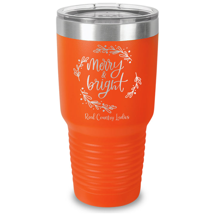 Merry And Bright Laser Etched Tumbler