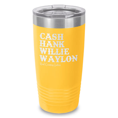 Cash Hank Willie Waylon Laser Etched Tumbler