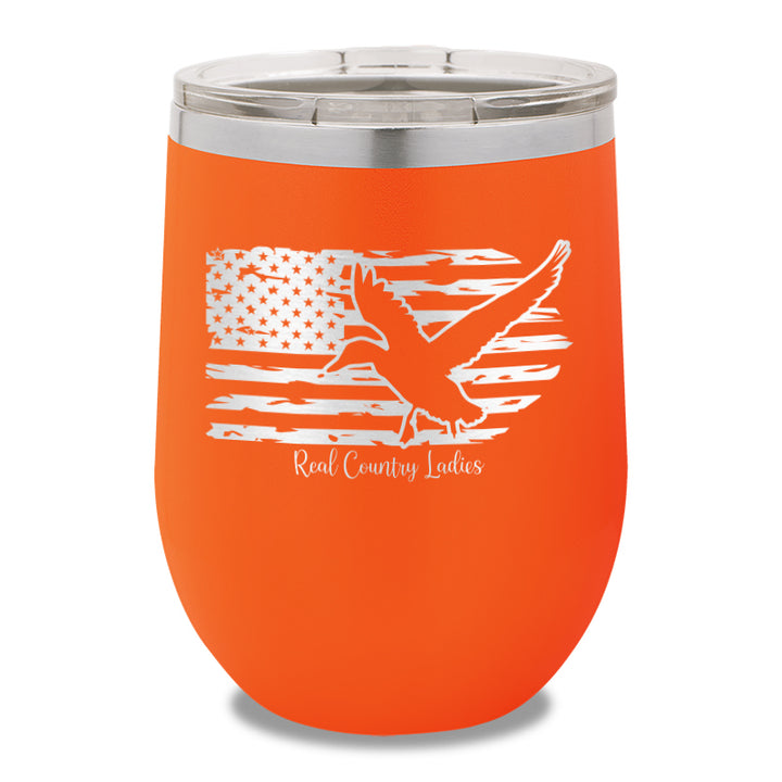 Duck USA Flag 12oz Stemless Wine Cup