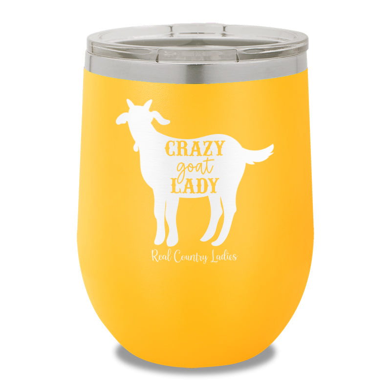 Crazy Goat Lady 12oz Stemless Wine Cup