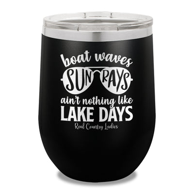 Boat Waves Sun Rays 12oz Stemless Wine Cup