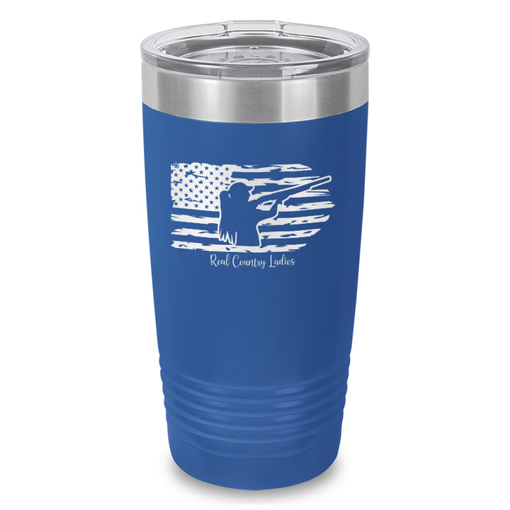 Shotgun USA Flag Laser Etched Tumbler