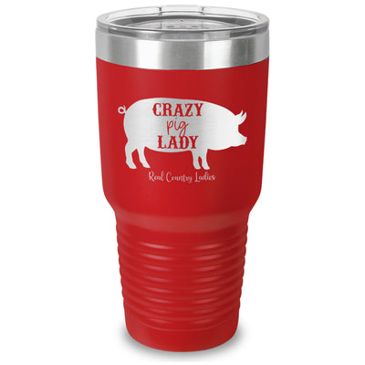 Crazy Pig Lady Laser Etched Tumbler