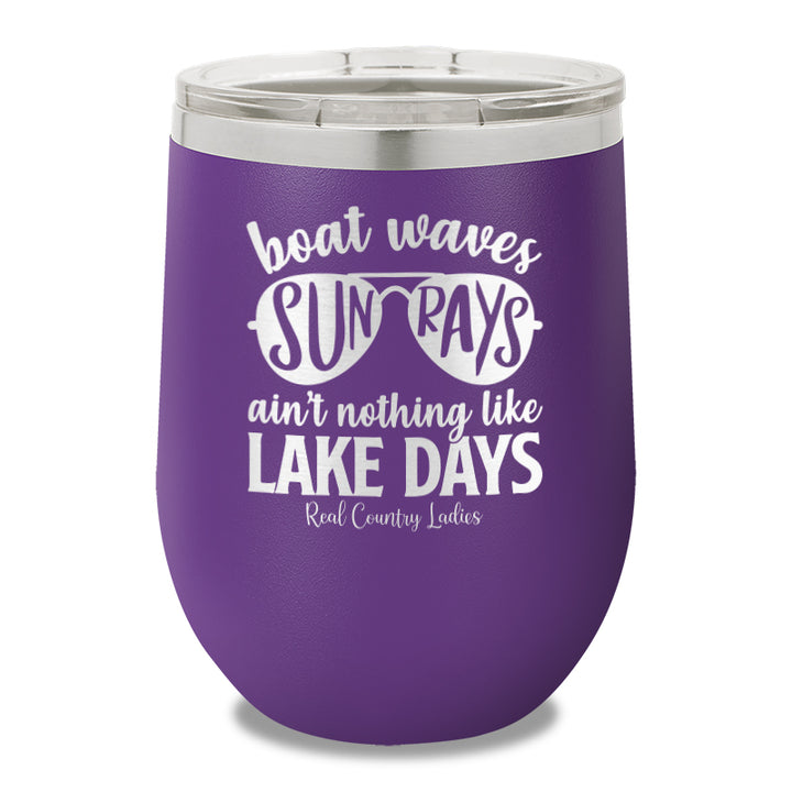 Boat Waves Sun Rays 12oz Stemless Wine Cup