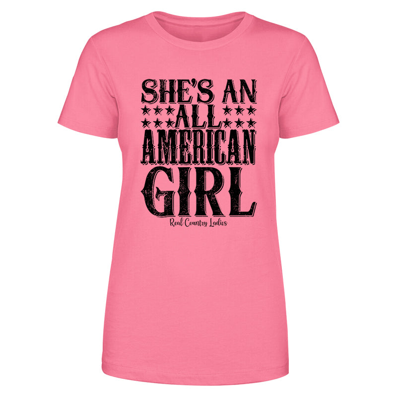 All American Girl Black Print Front Apparel