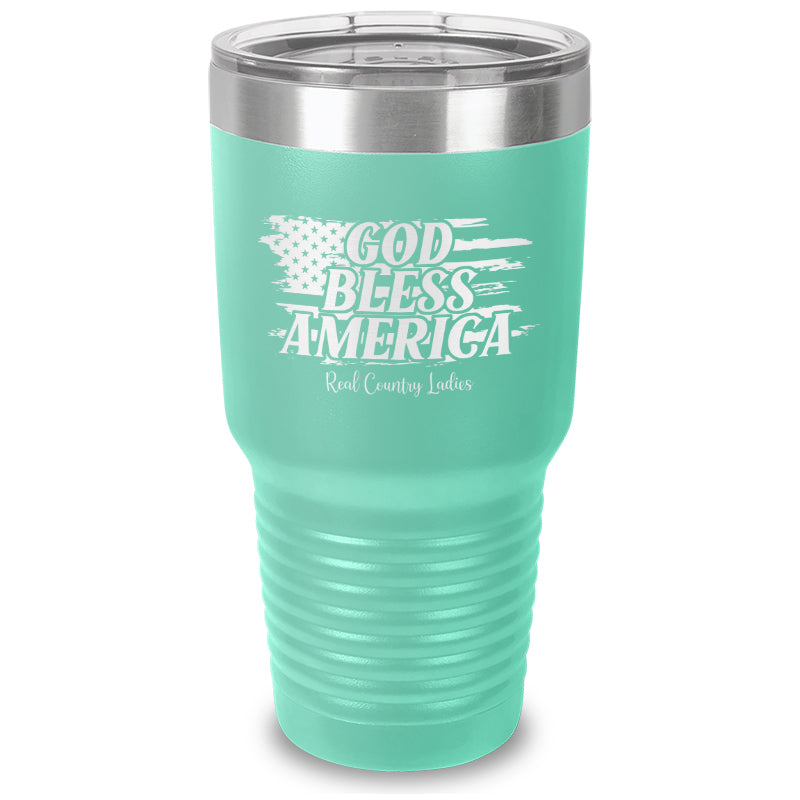 God Bless America Laser Etched Tumbler