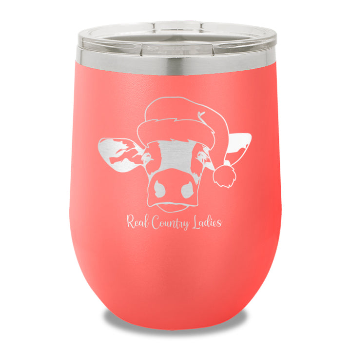 Christmas Cow 12oz Stemless Wine Cup