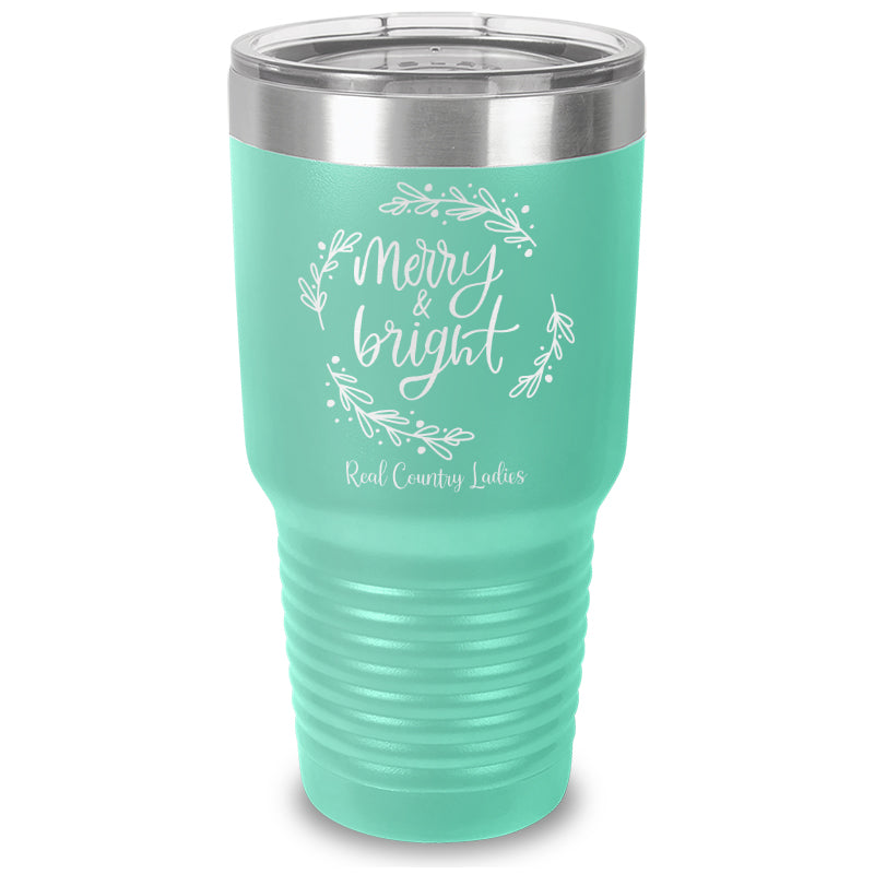 Merry And Bright Laser Etched Tumbler