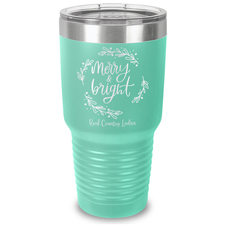 Merry And Bright Laser Etched Tumbler