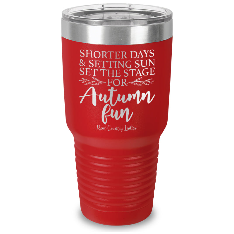 Shorter Days And Setting Sun Laser Etched Tumbler