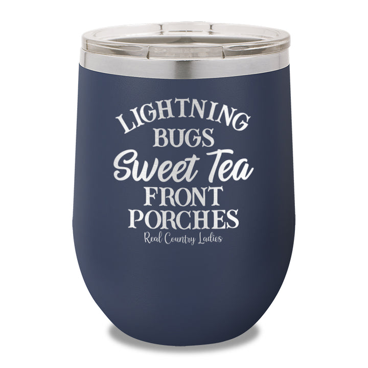 Lightning Bugs Sweet Tea Front Porches 12oz Stemless Wine Cup