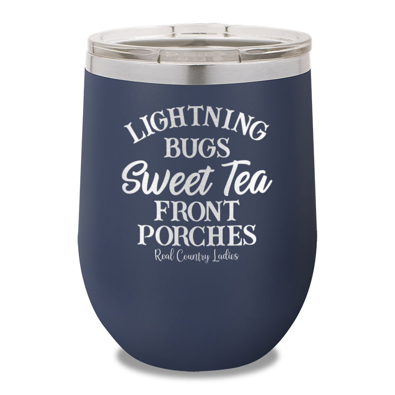 Lightning Bugs Sweet Tea Front Porches 12oz Stemless Wine Cup