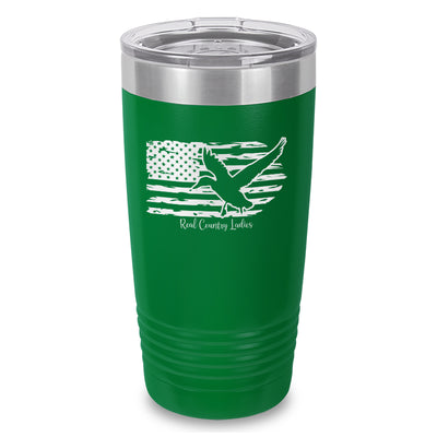 Duck USA Flag Laser Etched Tumbler