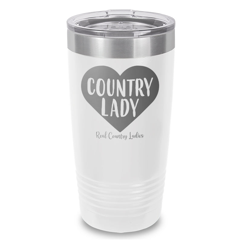 Country Lady Heart Laser Etched Tumbler