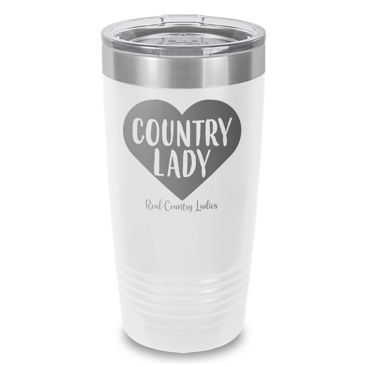 Country Lady Heart Laser Etched Tumbler