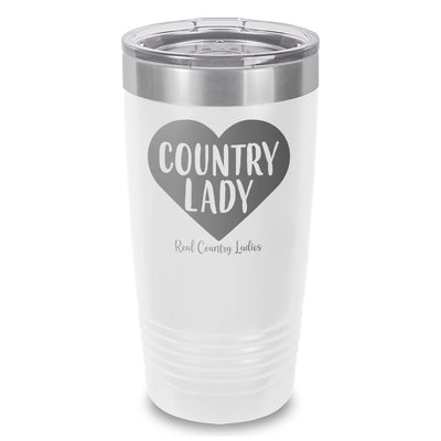 Country Lady Heart Laser Etched Tumbler