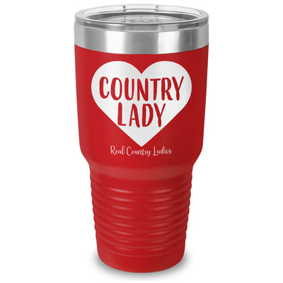 Country Lady Heart Laser Etched Tumbler