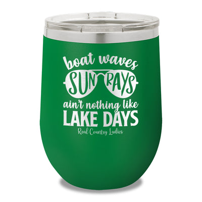 Boat Waves Sun Rays 12oz Stemless Wine Cup