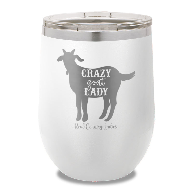 Crazy Goat Lady 12oz Stemless Wine Cup